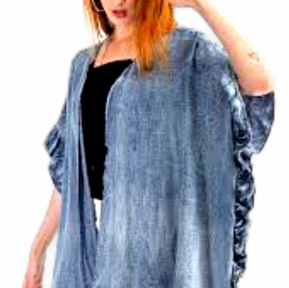 EUC Easel Denim Cardigan Size Small Fits All - Picture 8 of 10